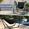 thumbnail image 5 of Hammock with Foldable Stand, 2 in 1 Hammock and Swinging Chair with Carrying Bag, Portable Camping Chair Suitable for Outside, Swing,Patio,Garden,Camping Trip Blue, 5 of 8