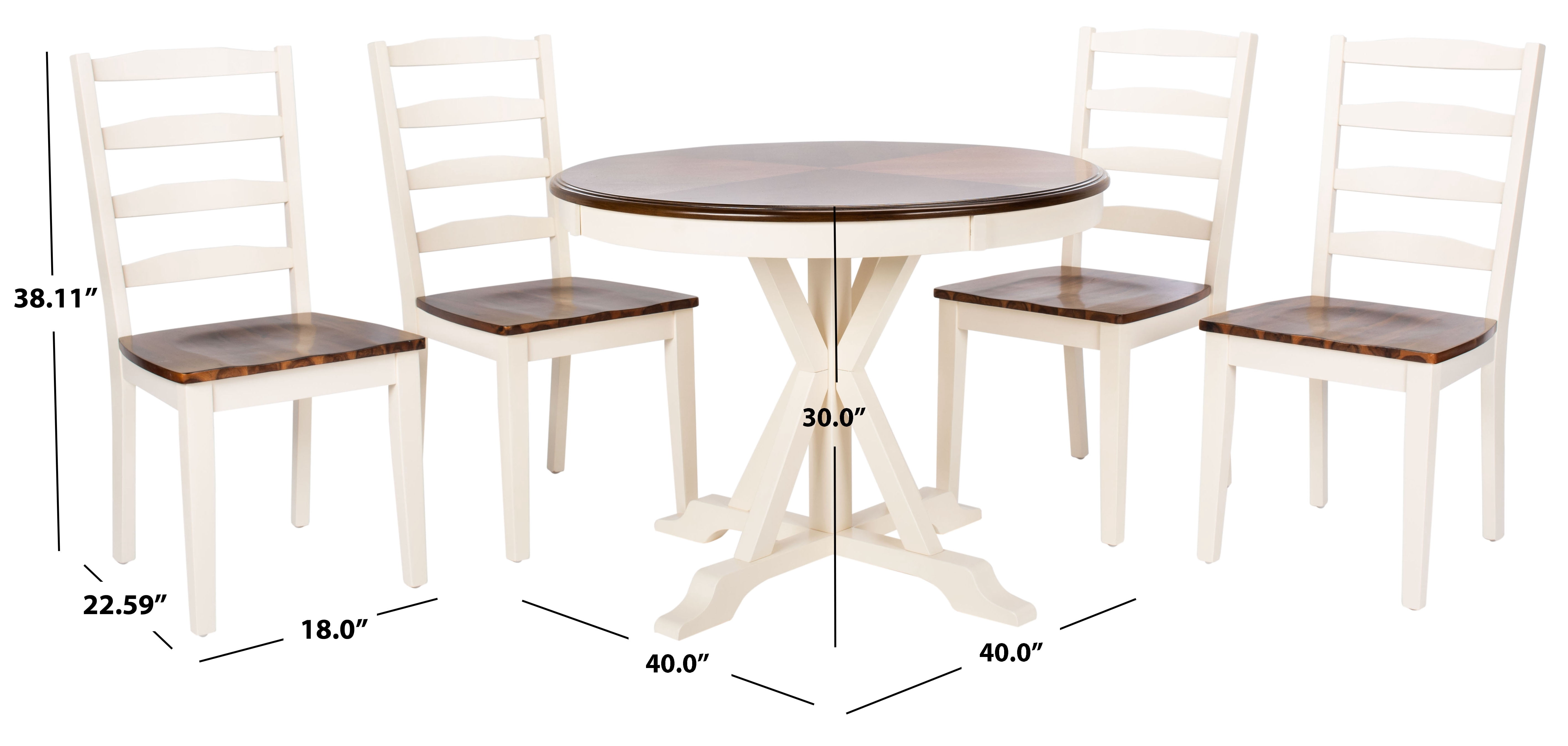 SAFAVIEH Shay 5-Piece Dining Set White / Natural