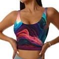 thumbnail image 1 of Balery Colorful Surreal Landscape Sujetadores deportivos con espalda cruzada para mujer, acolchados, sin costuras, de alto impacto, ideales para yoga, gimnasio, entrenamiento y fitness.-XX-Large, 1 of 8