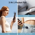 thumbnail image 3 of JISULIFE Handheld Mini Fan, 3 IN 1 Hand Fan, Portable USB Rechargeable Small Pocket Fan, Battery Operated Fan [14-21 Working Hours] with Power Bank, Flashlight Feature for Women,Travel,Outdoor, 3 of 7