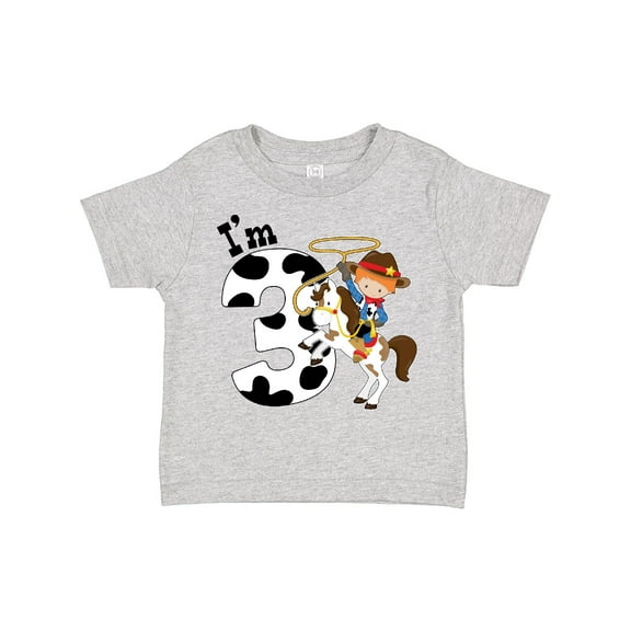 Inktastic I'm Three-cowboy Riding Horse Birthday Boys Toddler T-Shirt