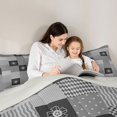 thumbnail image 5 of jejeloiu Vintage Patchwork Checkered Queen Comforter Set,Gray Geometric Flower Bedding Sets,Rhombus Circle Dot Bedding Comforter Set For Kids,Ultra Soft Home Decor Reversible,3-Piece, 5 of 8