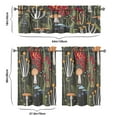thumbnail image 4 of Mushroom (23) Kitchen Curtain Valance 3 Piece Home Curtains and Valance Set Curtain Sink Window Decor Window Treatment Tier 27.5x36 Length, 4 of 6