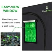 CoolGrows 96 x 48 x 80 PEVA Plant Growing Tent Heavy-Duty Zippers Easy-View Window