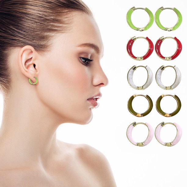 Pendientes de aro de primavera - pendientes pequeños de cobre fresco de 2 cm para mujer, joyería de moda versátil para el uso diario
