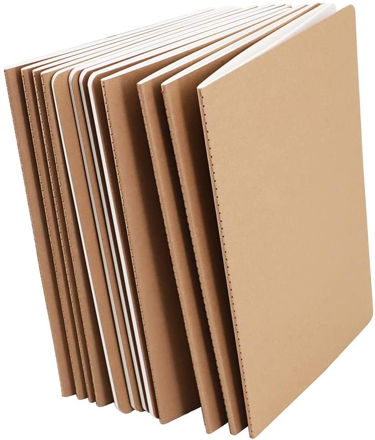 24 Pack A5 Blank Notebook Bulk, 72 Pages (36 Sheets) Unlined Blank - View #2