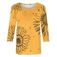 thumbnail image 7 of Ruimatai Women's Printed 3/4 Sleeve T-Shirt Round Neck Casual Blouse Tops Lightweight Comfortable Fashion Loose Fit Tee for Daily Wear, 7 of 7