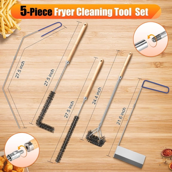Fryer Cleaning Tool 5 Piece Set