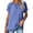 Blue, variant on AXXD Pink Basic Sexy Shirts for Women Summer 2024 Solid Color Short Sleeve Casual Round Neck Side Split Trendy T Shirt Short Sleeve Round Neck Top