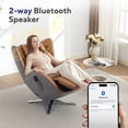 thumbnail image 6 of NOUHAUS Aurora Genuine Leather Zero Gravity Heat Bluetooth Massage Chair Living Room Bedroom (Dark Caramel), 6 of 10