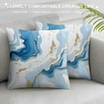 thumbnail image 3 of Creowell Soft and Durable Short Plush Pillowcase 1 Piece Blue Gold Marbling White, 3 of 5