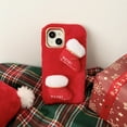 thumbnail image 2 of for iPhone 16 Pro Christmas Phone Case, Lovely Furry Plush Warm Soft Winter Case Cover for Women Girls Men Boys Best Gift Shockproof Protective for iPhone 16 Pro - Red, 2 of 10