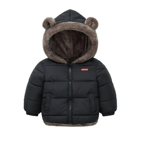 

Bullpiano Winter Kids Down & Parkas Boys Girls Lambs Down Hoodies Jacket Coat with Cute Bear Ears Children Outerwear & Coats