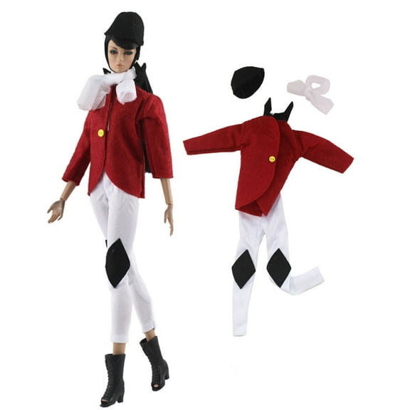AURARMLET Doll Horse Riding Outfit Set - Clothes for 11-inch Dolls with Hat, Jacket, Pants & Scarf - Accessories for Collectors