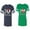 Men Navy / Women Green, variant on I Love My BF GFUnisex Couple Matching Cotton Jersey style T-Shirt Contrasting stripes on sleeves (Men Navy / Women Red) (Men M / Women M)