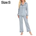 thumbnail image 2 of Ropa gris para el hogar, traje cómodo con pantalones de manga larga, traje de pijama cómodo para mujer, 2 of 5