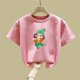 thumbnail image 4 of Blusas y camisas de manga corta con cuello redondo para niños Camiseta de verano de manga corta estampada para niñas Jersey elegante de cuello redondo para niñas Top de algodón para niños, 4 of 6