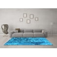 thumbnail image 3 of Ahgly Company Indoor Square Oriental Light Blue Industrial Area Rugs, 3' Square, 3 of 4