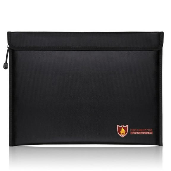 Fireproof Document Bags,15 x 11 Inches Waterproof and Fireproof Money Bag,Fireproof Safe Storage Pouch with Zipper for A4 Document Holder,File,Valuables,Cash and Tablet