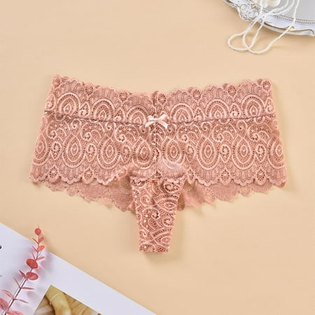 Yuwull Underwear 1-pcs High Waisted Lace PAntises  Sexy Thongs for Women with Elastic Criss Crosses Back