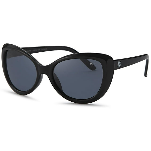 Hawaiian Island Creations French Fashion Kids Polarized Polycarbonate Sunglasses - Black Frame / Smoke Lenses