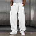 thumbnail image 7 of FRSASU Men’s Baggy Sweatpants with Elastic Drawstring Waist, Wide-Leg Casual Loose Cotton Joggers with Deep Pockets White, 7 of 7
