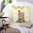 thumbnail image 3 of 14x14 Pillow Covers Set of 2, Lemons Cats Throw Pillow Covers Decorative Couch Cushion Case, Summer Rustic Botanical Fruits Yellow Microfiber Square Pillowcases for Bedroom Car Living Room, 3 of 7