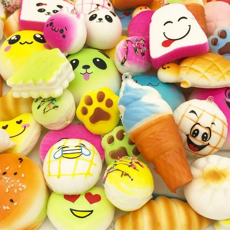 Huastyle 20Pcs Squishies Toys Random Jumbo Medium Mini Slow Rising Kawaii Squishy Cakepandabreadbuns Phone Straps For Treasure Box Prizes Classroom