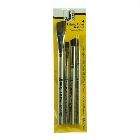 Jacquard Fabric Paint Brushes, Assorted Sizes, Assorted Shapes, Silver, Set Of 4