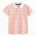 thumbnail image 6 of Little Boys Striped Short Sleeve T-Shirt,2T 3T 4T 5T,Soft Crewneck Casual Summer Tee for Kids Little Boys T-Shirts Little Kids Boys Gibobby,Orange,Size 2-3T, 6 of 9