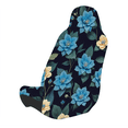 thumbnail image 2 of 2pcs Car Interior Blue Flower Print Universal Seat Cover, 2 of 5