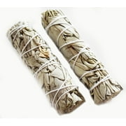 2 Pack - California White Sage Smudge Mini Travel Stick 4" Positive Energy Cleansing Home Purification Wikka Ceremony (2)