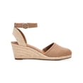 thumbnail image 3 of STYLE & COMPANY Womens Beige Mixed Media Ankle Strap Padded Mailena Round Toe Wedge Buckle Espadrille Shoes 12 M, 3 of 4