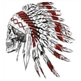 thumbnail image 3 of Tribal Duvet Cover Set, Hand Drawn Feather Headdress with Human Skull Vintage Art, Decorative 3 Piece Bedding Set with 2 Pillow Shams, Queen Size, Burgundy Black White, by Ambesonne, 3 of 3
