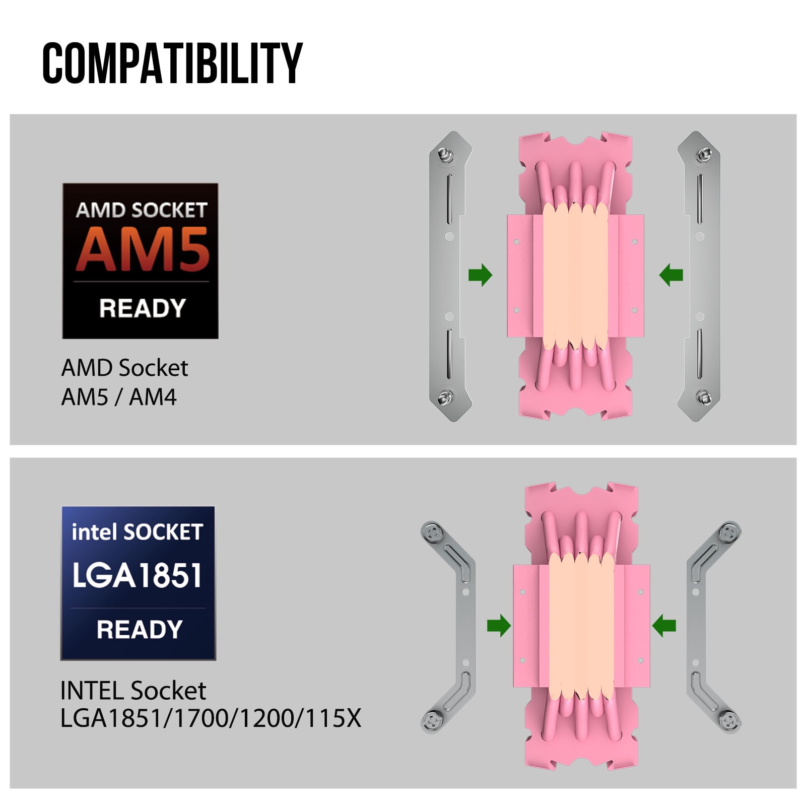 Vetroo V5 Pink CPU Air Cooler w/ 5 Heat Pipes 120mm PWM Processor Cooler for Intel LGA 1851/1700/1200/115X AMD Ryzen AM5 & AM4 w/Addressable RGB Lighting Sync