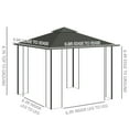 thumbnail image 3 of 聽10'聽x聽10'聽Metal Patio Gazebo, Double Roof Outdoor Gazebo Canopy Shelter with Tree Motifs Corner Frame and Netting, for Garden, Lawn, Backyard, and Deck, Gray, 3 of 6