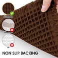 thumbnail image 3 of HAKUNA Waffle Bath Mat Set 3 Piece Brown,Woven Modern Bath Rug Mats, Absorbent Non Slip Bath Floor Mat, Soft Washable Boho Bath Rugs with Tassels for Bathroom, Bedroom, Kitchen,Tub, 3 of 7