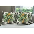 thumbnail image 5 of Ambesonne Monstera Throw Pillow Cover Pack of 4, Leaves Triangles Mystery, 4 Pcs-40"x40", Camel Grey and Fern Green, 5 of 5