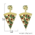thumbnail image 3 of GHSOHS Creative Pizza Shape Stud Earrings for Women Shiny Rhinestone Gold Earrings Eardrop Party Jewelry Birthday Gift, 3 of 3