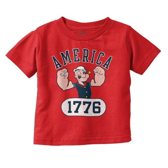 Popeye The Sailor Man America 1776 Toddler Boy Girl T Shirt Infant Toddler Brisco Brands 4T