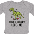 thumbnail image 4 of Inktastic Nana and Grandpa Love Me Dinosaur Grandson Boys Long Sleeve Baby Bodysuit, 4 of 5