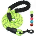thumbnail image 1 of Laisse pour Chien de 5 Pieds avec Poignée Rembourrée Confortable et Fils Hautement Réfléchissants - Vert, 1 of 7