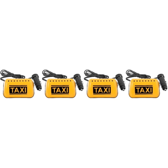 Set of 4 Taxi Lamp Car Light Roof with Magnetic Base Adhesive Sign