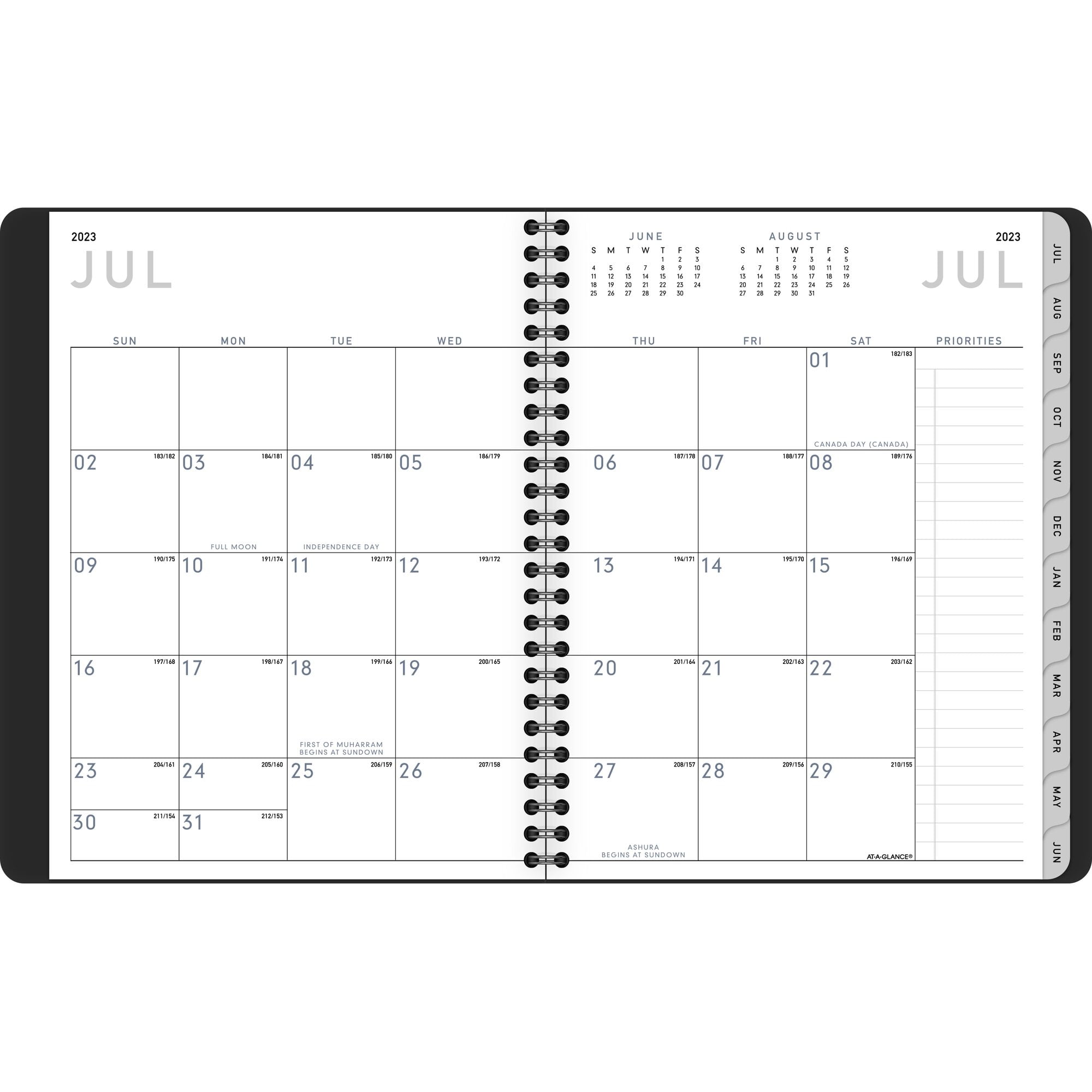 AT-A-GLANCE Contemporary Lite Academic 2023-2024 Weekly Monthly Planner Black