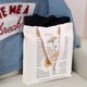 thumbnail image 3 of Bolsa de lona con cremallera de hombro Flores Arte (manzanilla) Likrtyny Para Estrenar, 3 of 9