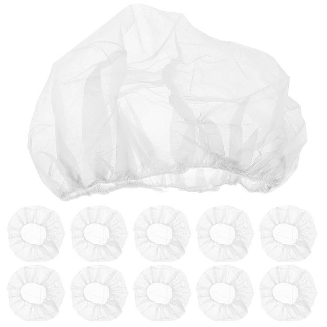 SHISUYAN 50 Pcs Filet à Cheveux Jetable Filet Bouffant avec Bande Élastique Bonnets Bouffants pour Femmes Hommes