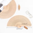 thumbnail image 2 of Elegante abanico plegable de madera vintage, abanico de mano de sándalo para mujeres y hombres, compañero de verano portátil, perfecto para regalos de boda, baby shower y más (juego de 12), 2 of 5