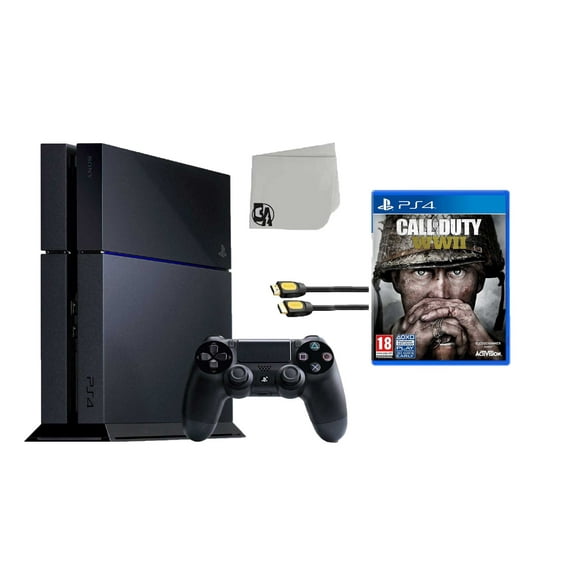 Restored Sony PlayStation 4 500GB Gaming Console Black with Call of Duty WW2 BOLT AXTION Bundle (Refurbished)