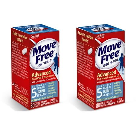 - (2 pack) Move Free Advanced Plus MSM and Vitamin D3, 80 count - Joint Health Supplement with Glucosamine and Chondroitin