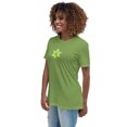 thumbnail image 3 of Floral Women's Relaxed T-Shirt, Women Tshirt Graphic,  Women T Shirts Short Sleeve  (Leaf, S), 3 of 6